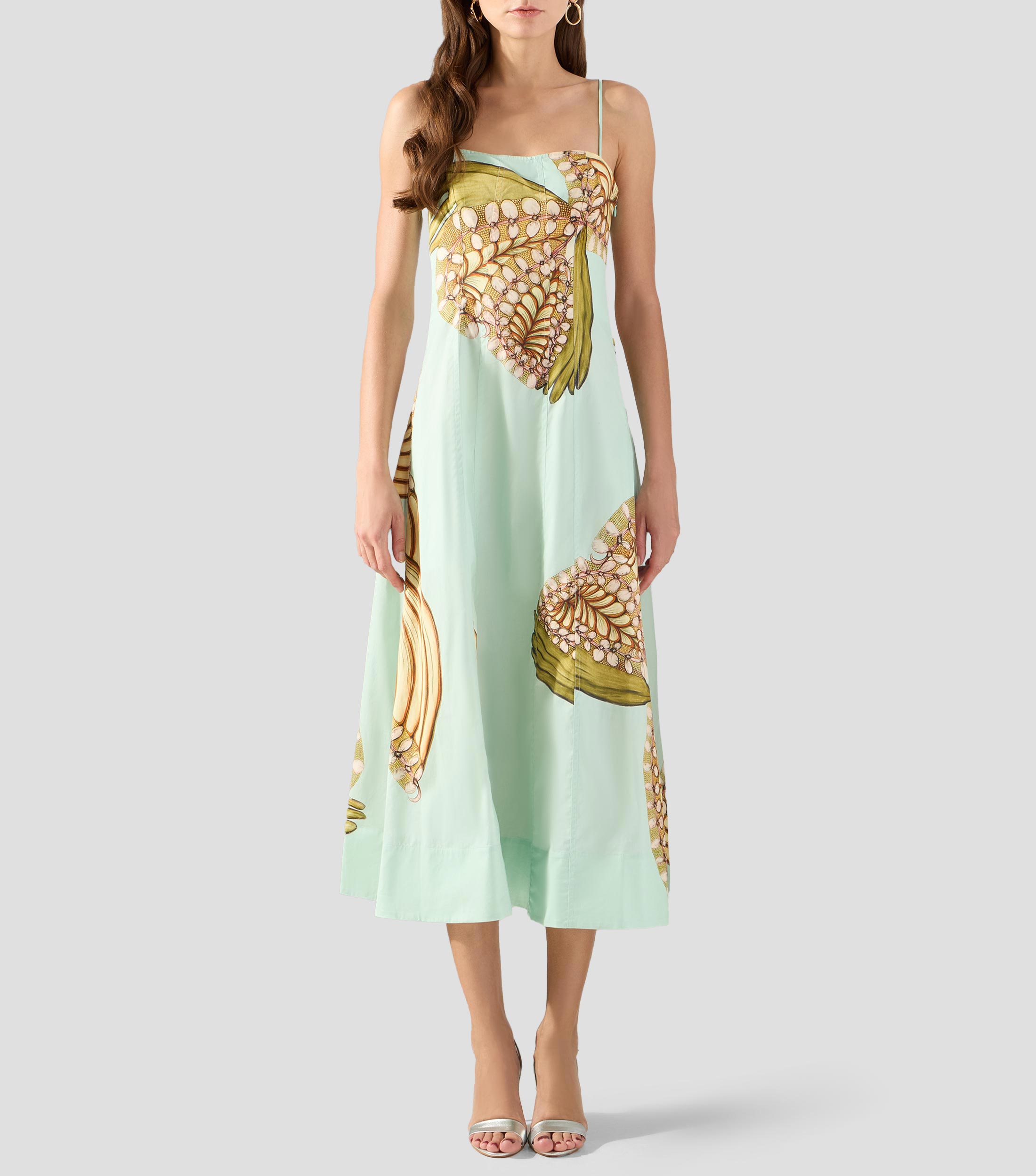 Vestido midi estampado Mujer